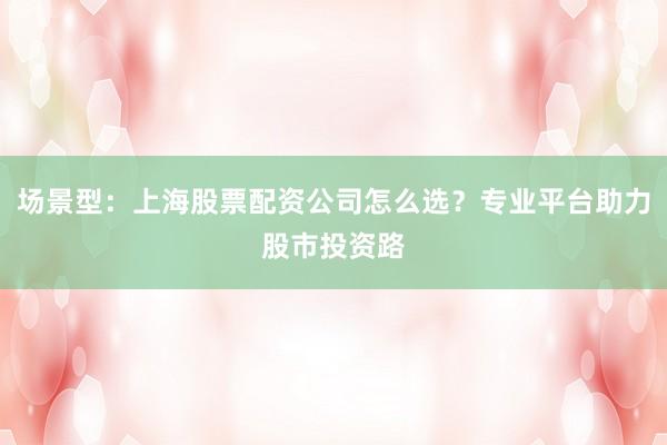 场景型：上海股票配资公司怎么选？专业平台助力股市投资路