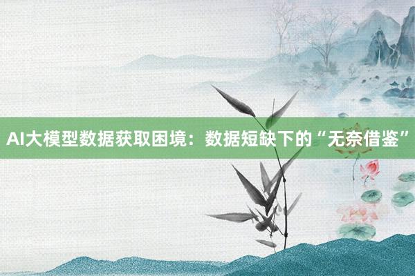 AI大模型数据获取困境:数据短缺下的“无奈借鉴”