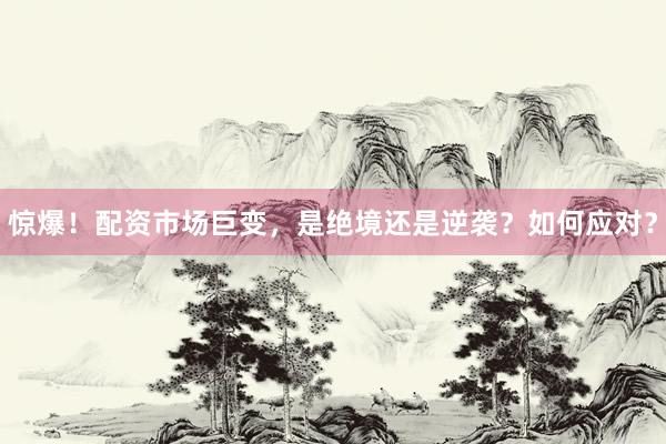 惊爆!配资市场巨变,是绝境还是逆袭?如何应对?