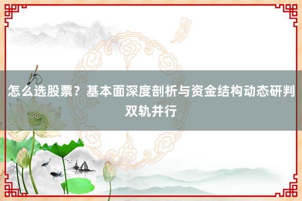 怎么选股票？基本面深度剖析与资金结构动态研判双轨并行