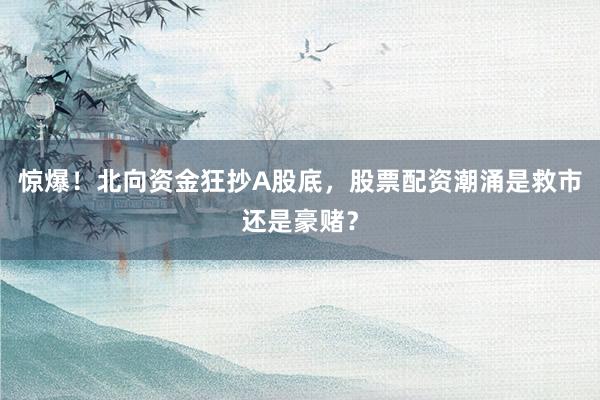 惊爆！北向资金狂抄A股底，股票配资潮涌是救市还是豪赌？