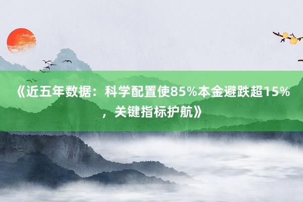 《近五年数据：科学配置使85%本金避跌超15%，关键指标护航》