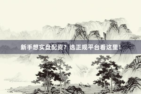 新手想实盘配资？选正规平台看这里！