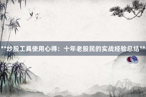 **炒股工具使用心得：十年老股民的实战经验总结**