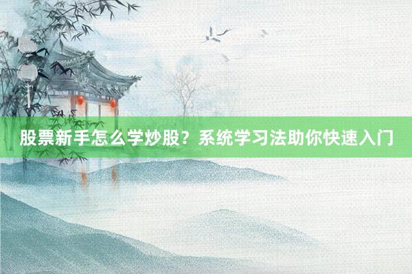 股票新手怎么学炒股？系统学习法助你快速入门